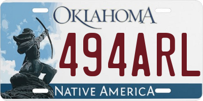 OK license plate 494ARL