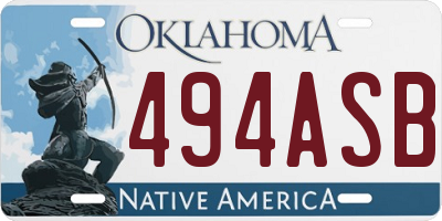 OK license plate 494ASB