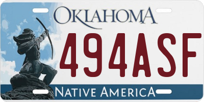 OK license plate 494ASF