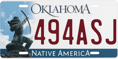 OK license plate 494ASJ