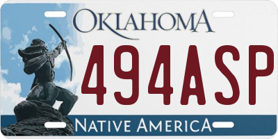 OK license plate 494ASP