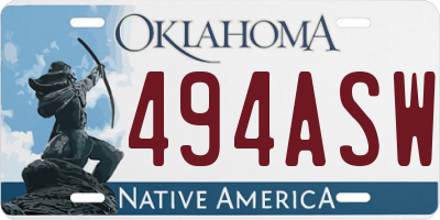 OK license plate 494ASW