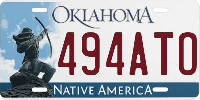 OK license plate 494ATO