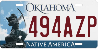 OK license plate 494AZP