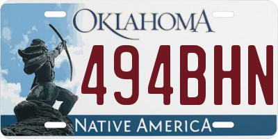 OK license plate 494BHN