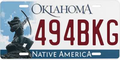 OK license plate 494BKG