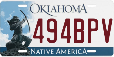 OK license plate 494BPV