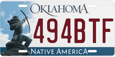 OK license plate 494BTF