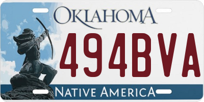 OK license plate 494BVA