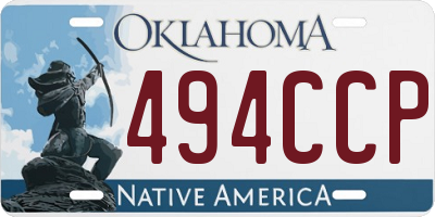 OK license plate 494CCP