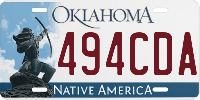 OK license plate 494CDA