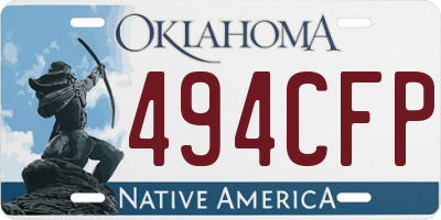OK license plate 494CFP