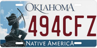 OK license plate 494CFZ