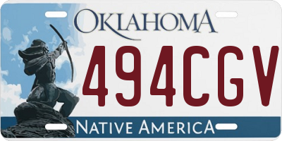 OK license plate 494CGV