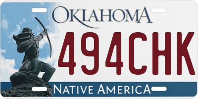 OK license plate 494CHK