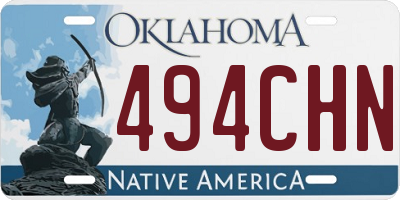 OK license plate 494CHN