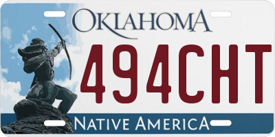 OK license plate 494CHT
