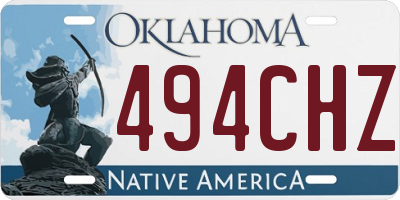 OK license plate 494CHZ