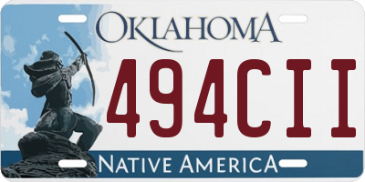 OK license plate 494CII