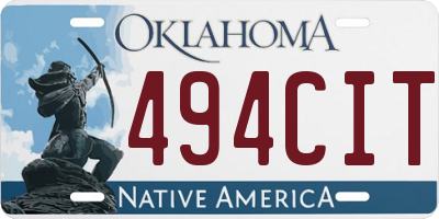 OK license plate 494CIT