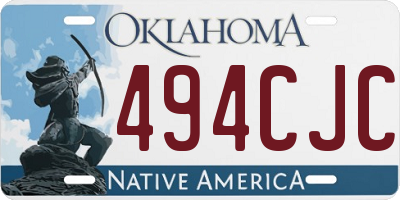 OK license plate 494CJC