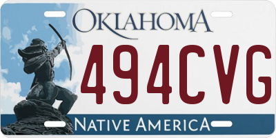 OK license plate 494CVG