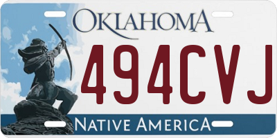 OK license plate 494CVJ