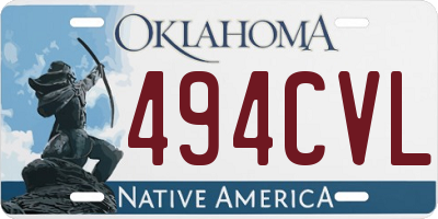 OK license plate 494CVL