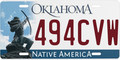 OK license plate 494CVW