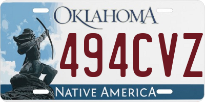 OK license plate 494CVZ