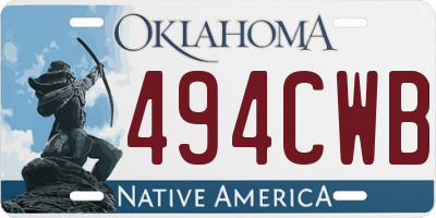 OK license plate 494CWB