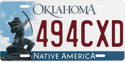 OK license plate 494CXD