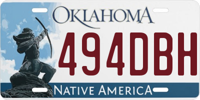 OK license plate 494DBH