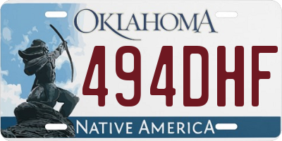 OK license plate 494DHF