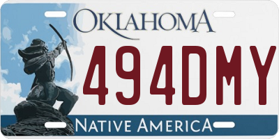 OK license plate 494DMY