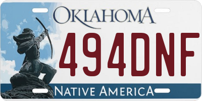 OK license plate 494DNF