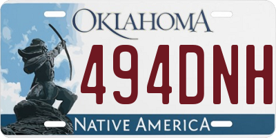 OK license plate 494DNH