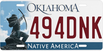 OK license plate 494DNK