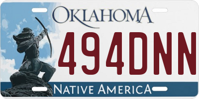 OK license plate 494DNN