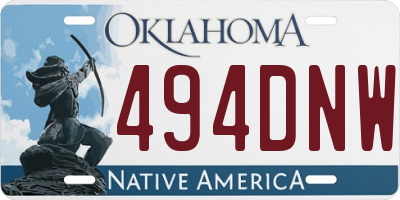 OK license plate 494DNW