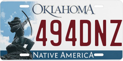 OK license plate 494DNZ