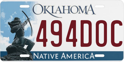 OK license plate 494DOC
