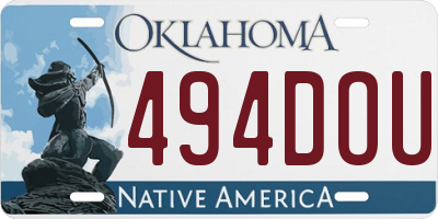 OK license plate 494DOU