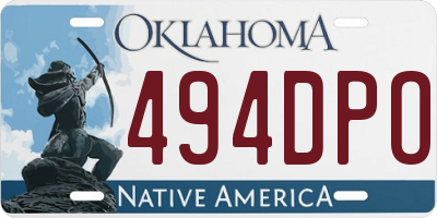 OK license plate 494DPO