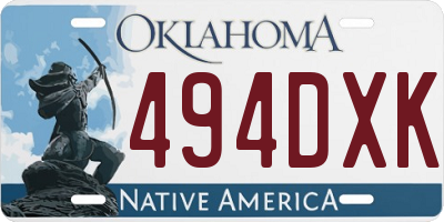 OK license plate 494DXK