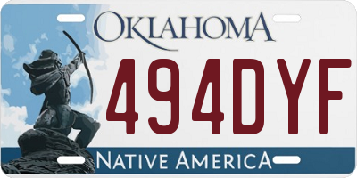 OK license plate 494DYF
