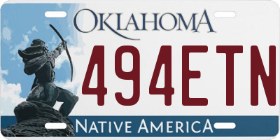 OK license plate 494ETN