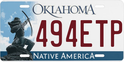 OK license plate 494ETP