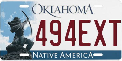 OK license plate 494EXT