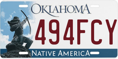OK license plate 494FCY